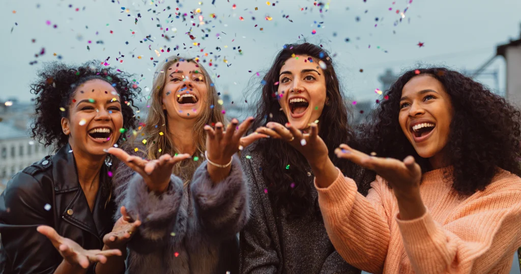Girls laughing together